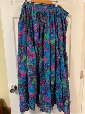 Vintage Multi Color Broomstick Maxi Skirt